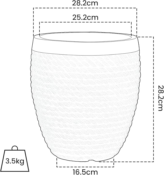 Plant Pots Outdoor Large Planter for Trees, 28.2cm Round Concrete Plant Pot Indoor Garden Plant Containers with Drainage Holes, cBeige